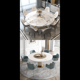 Trueliving  White Cream Luxurious Dinning Table H 30 x W 45 x D 35; Chair : H 34 x W 18 x D 18